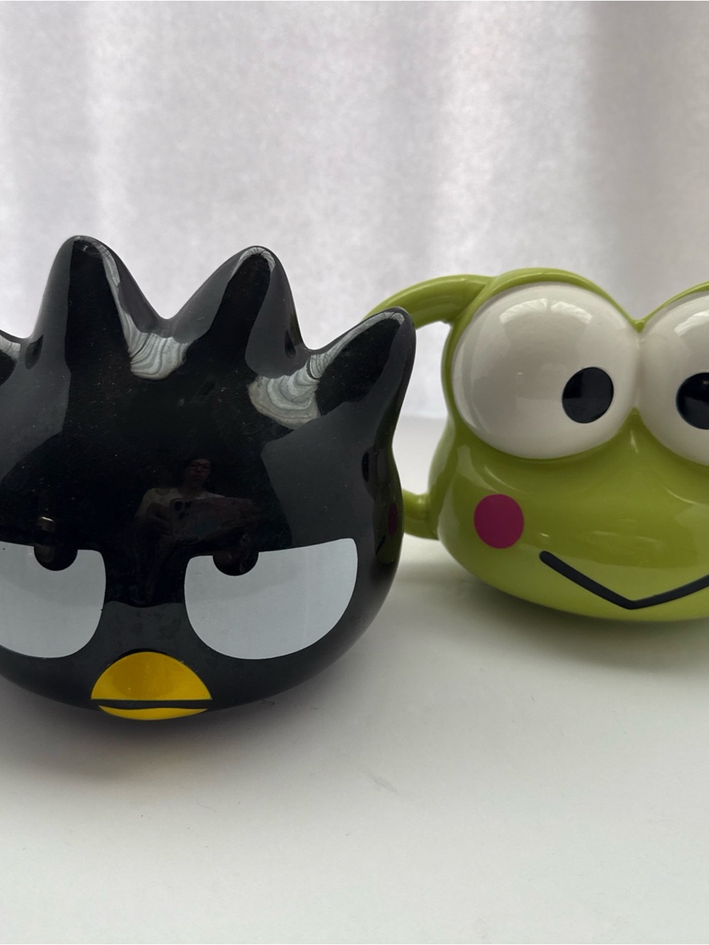 Cute Sanrio Kerropi Badtz Maru Ceramic Kids Planter Large mug Set - Black Green